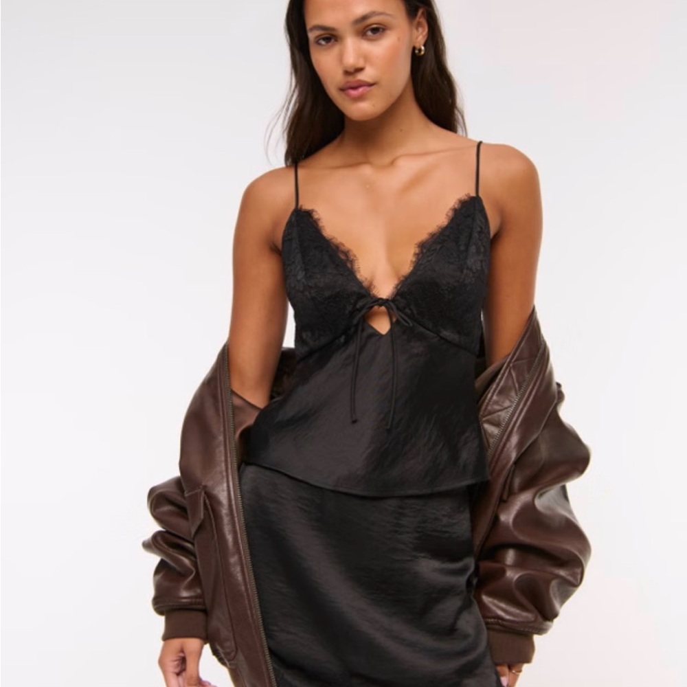 Abercrombie & Fitch Black Lace Trim Cami